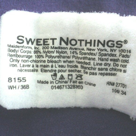 Vtg Maidenform Sweet Nothings 36B Strapless Bra - Picture 3 of 3